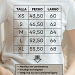 Guía de tallas camiseta mujer ilustra stories