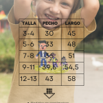 Guía de tallas camiseta niño y niña