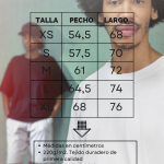 Guía de tallas camiseta oversize
