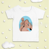 Camiseta bebé blanca ilustración personalizada color