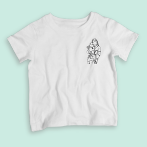 camiseta blanca para niños personalizada ilustración silueta
