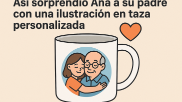 Así sorprendió Ana a su padre con una ilustración en taza personalizada